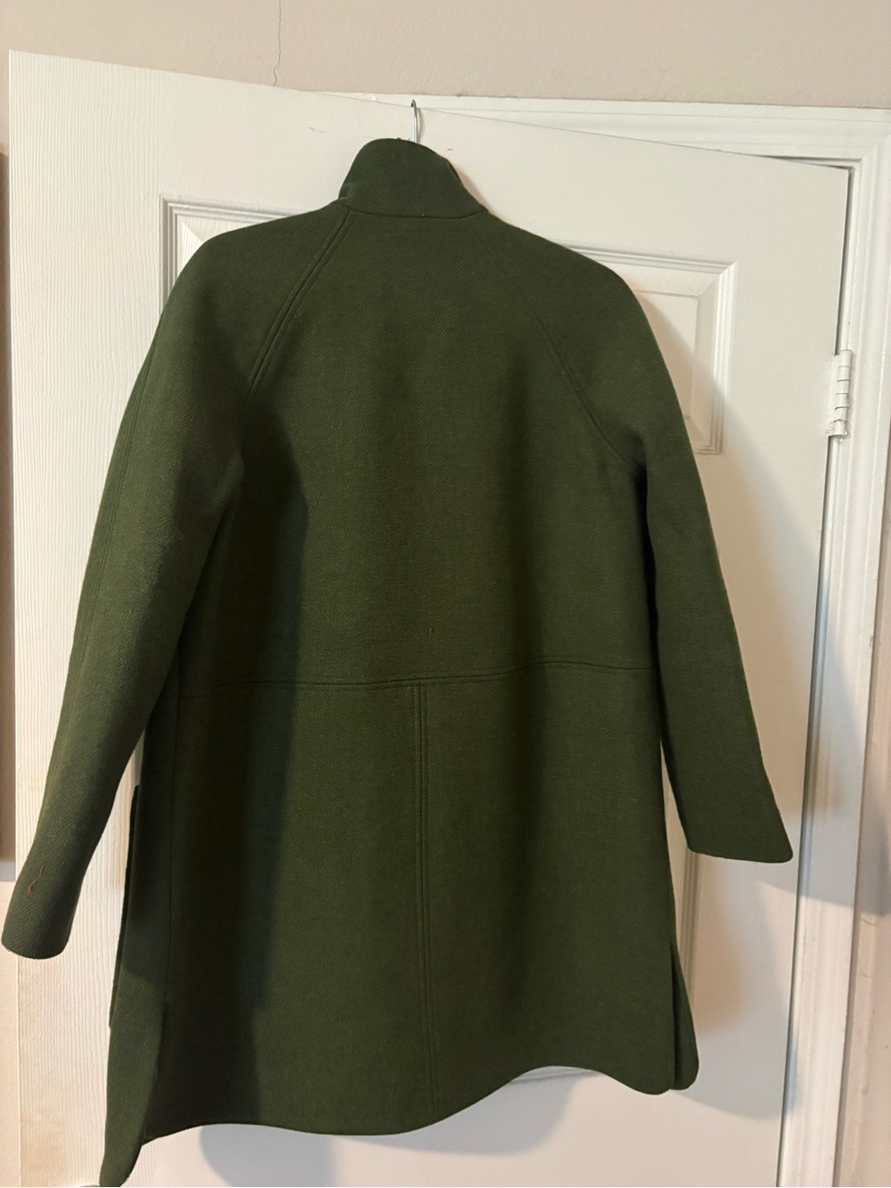Madewell Dark Olive Green Wool Blend Peacoat with Zip Front - Picture 3 of 3